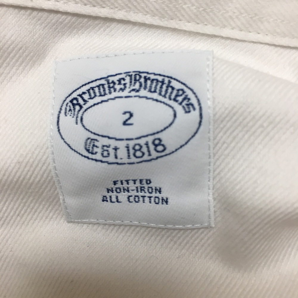 Brooks Brothers 100% Cotton Fitted Non-iron Button Down Blouse 2 White Office - Picture 7 of 9